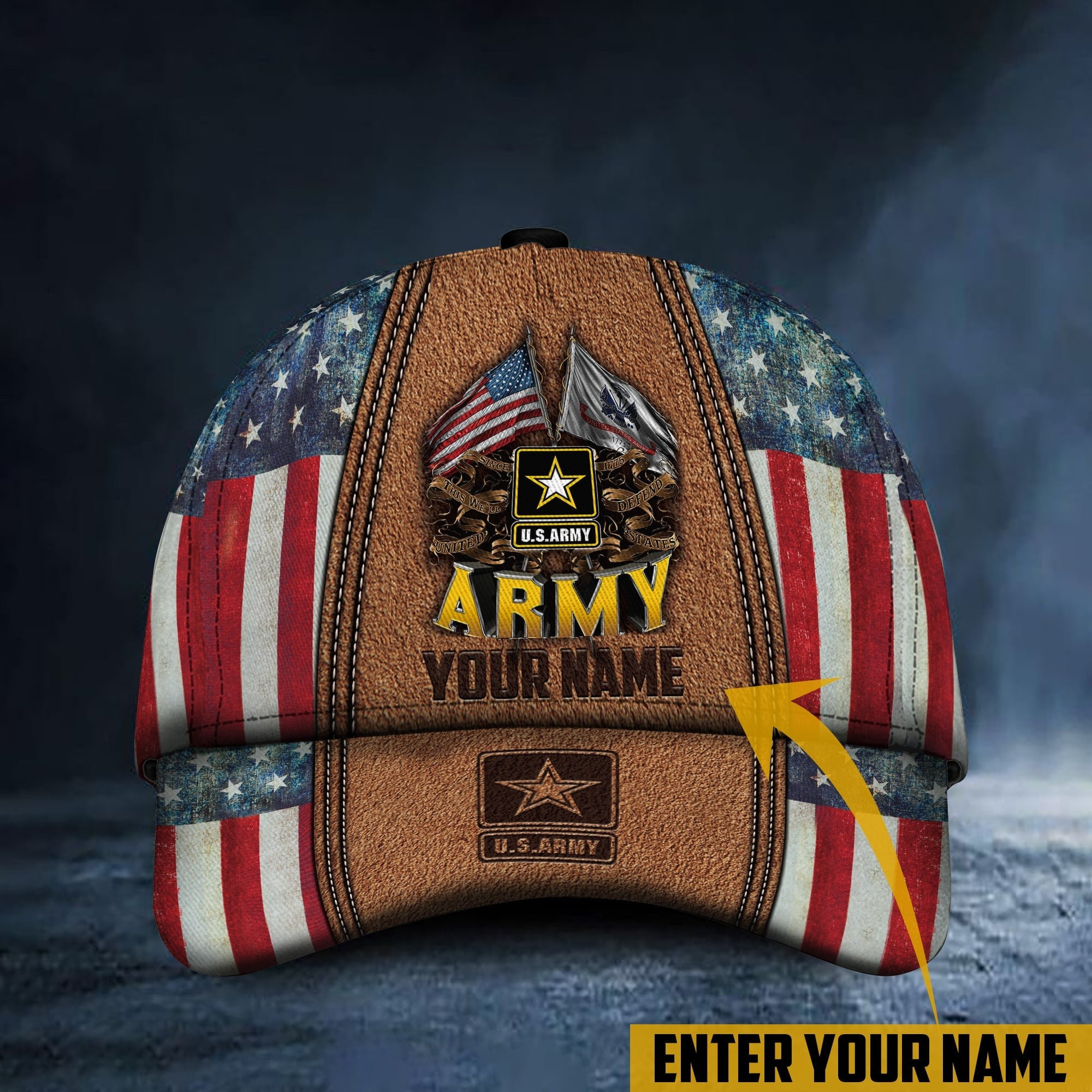 Custom Name Multiple US Military Services Veteran Hat Father's Day Merch Gift for Veterans