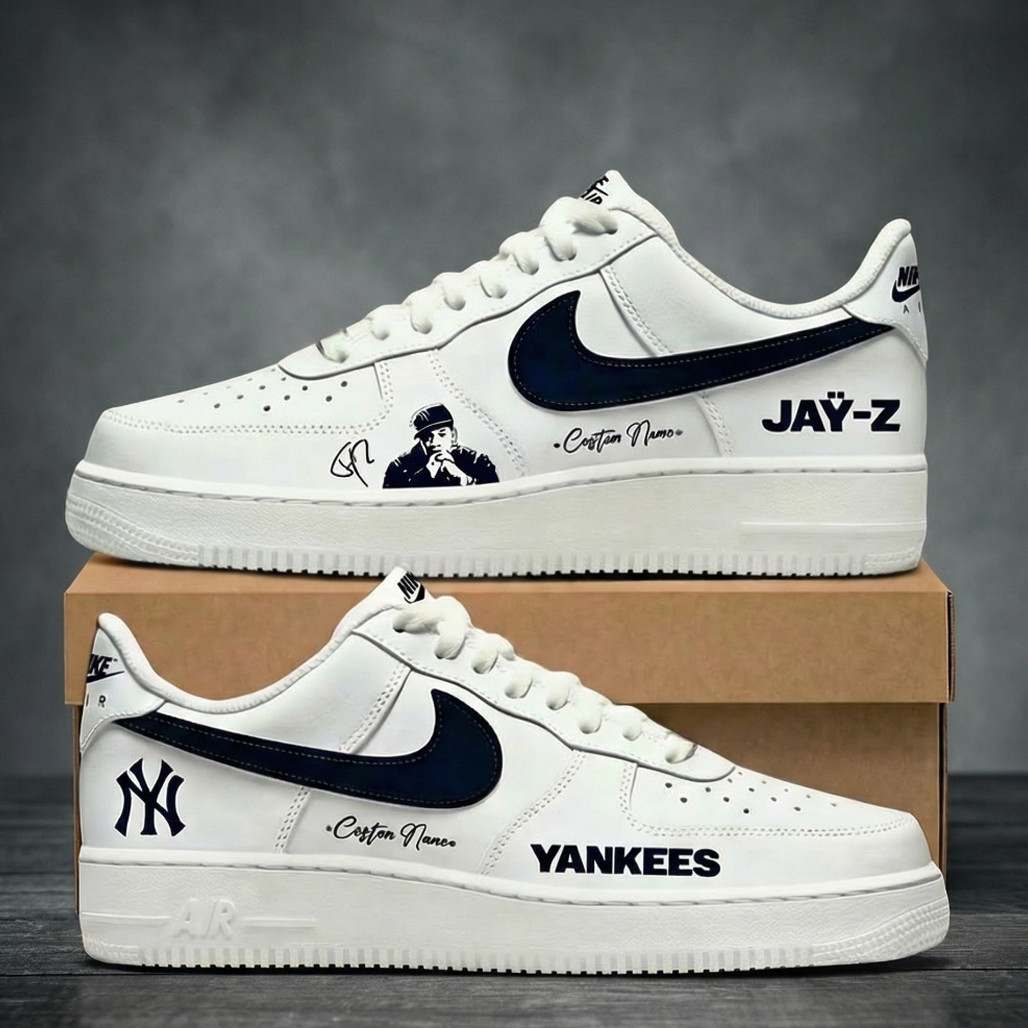 Custom Name New York Yankees x Jay-Z Air Force 1 Shoes Sneakers