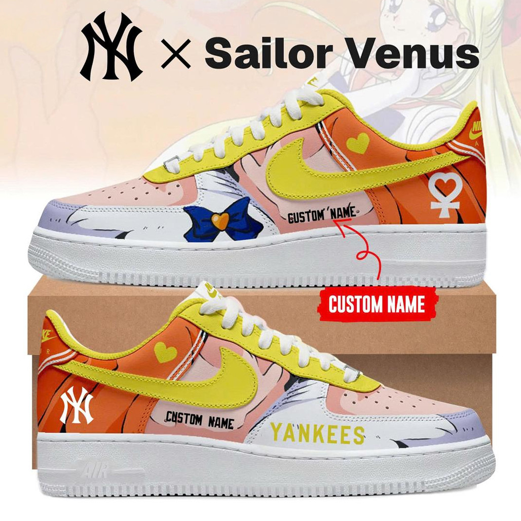 Custom Name New York Yankees x Sailor Venus 2026 Air Force 1 Shoes Sneakers