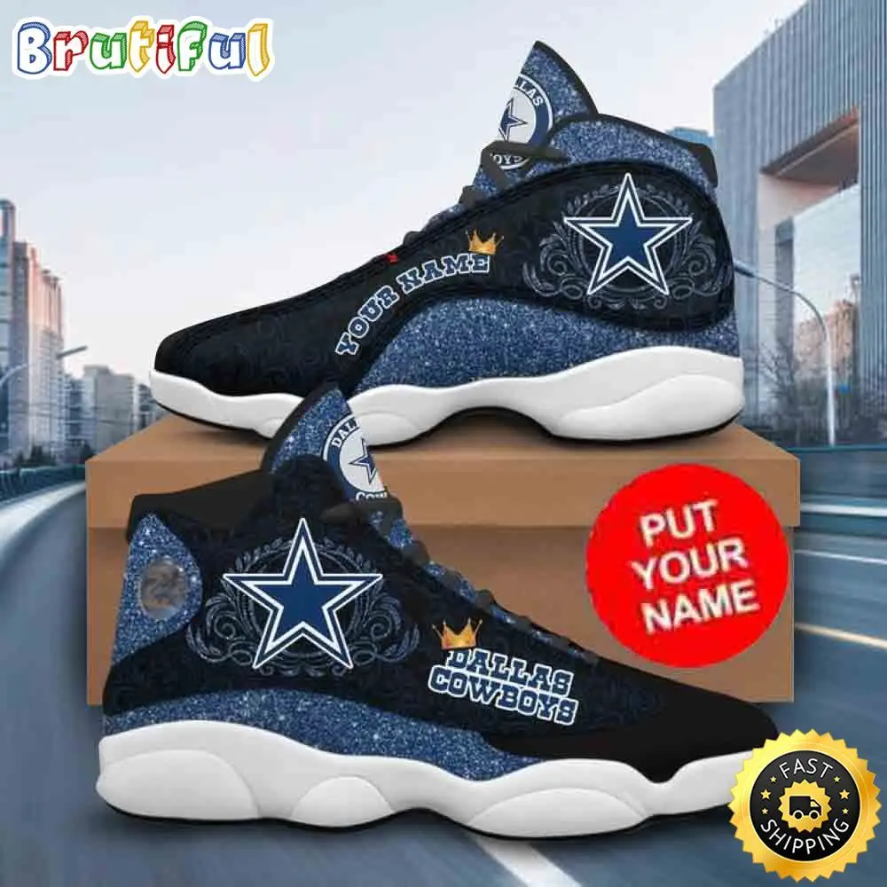 Custom Name NFL Dallas Cowboys Special Style Air Jordan 13 Shoes Printed Logo JD 13 Custom Name NFL Dallas Cowboys Special Style Air Jordan 13 Shoes Printed Logo JD 13 - Image 1