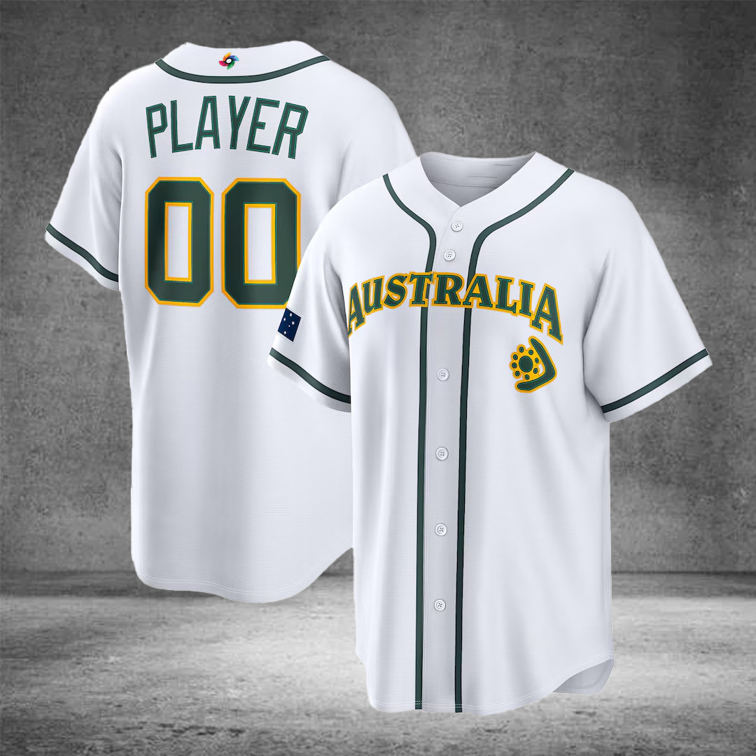 Custom Name Number Australia Baseball 2026 World Baseball Classic Jersey Custom Name Number Australia Baseball 2026 World Baseball Classic Jersey - Image 1
