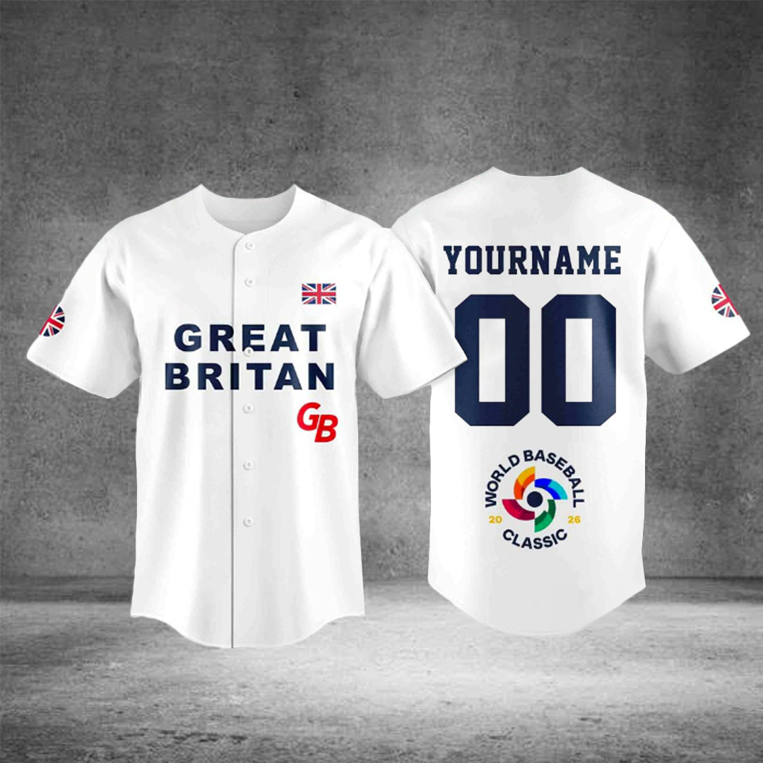Custom Name Number Great Britain Baseball 2026 World Baseball Classic Jersey WBC 2026 Merch