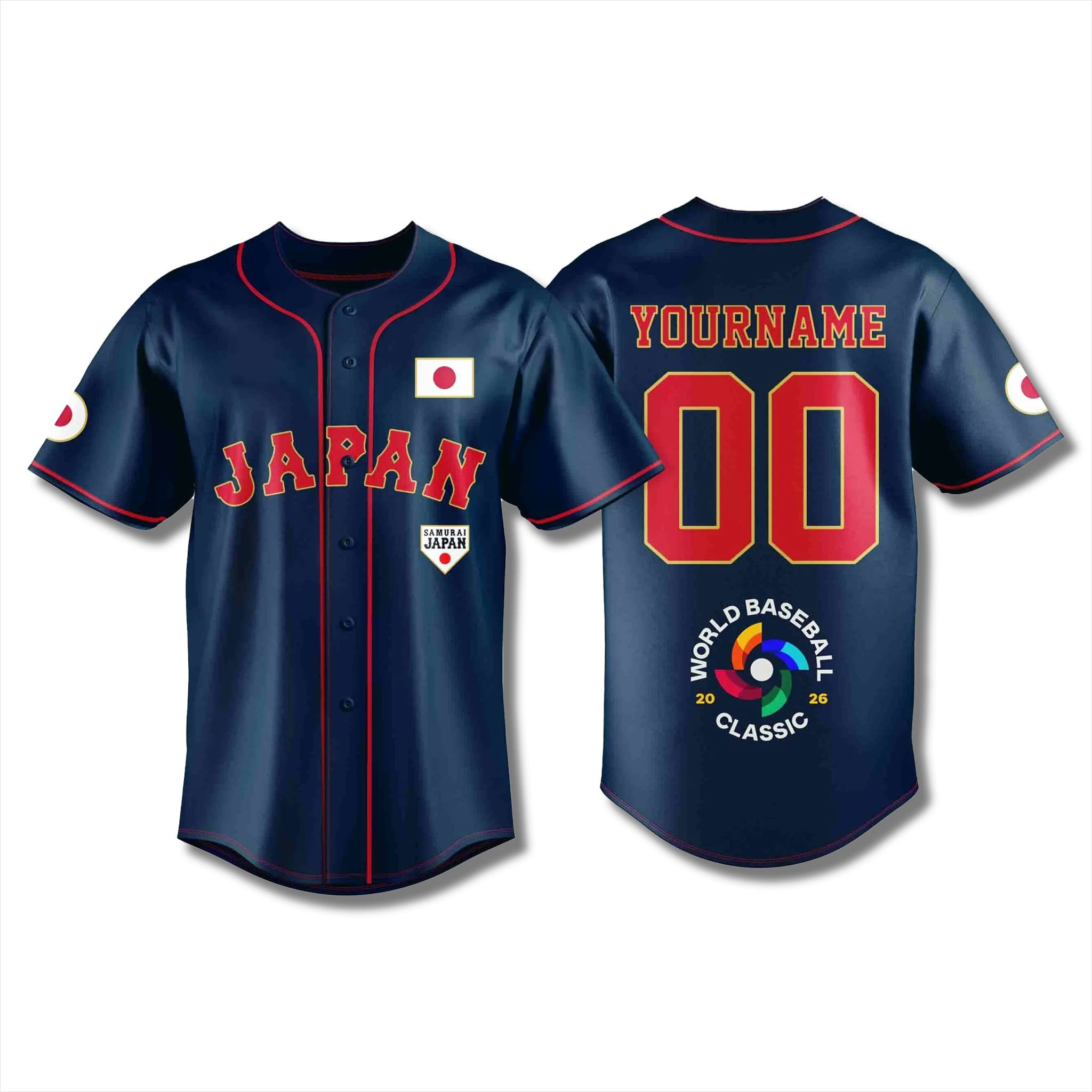 Custom Name Number Japan Team 2026 World Baseball Classic Jersey WBC 2026 Gift for Baseball Lovers