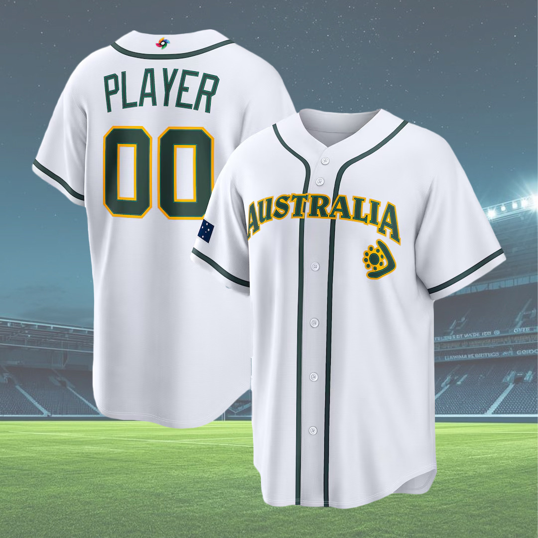 Custom Name Number Mens Australia Baseball 2026 World Baseball Classic Home Jersey