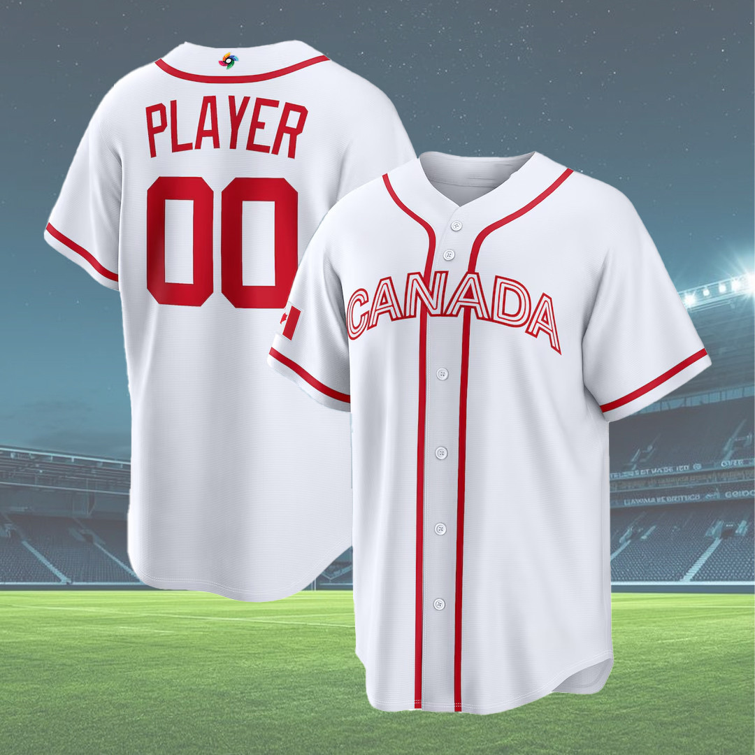 Custom Name Number Men's Canada Baseball 2026 World Baseball Classic Home Jersey