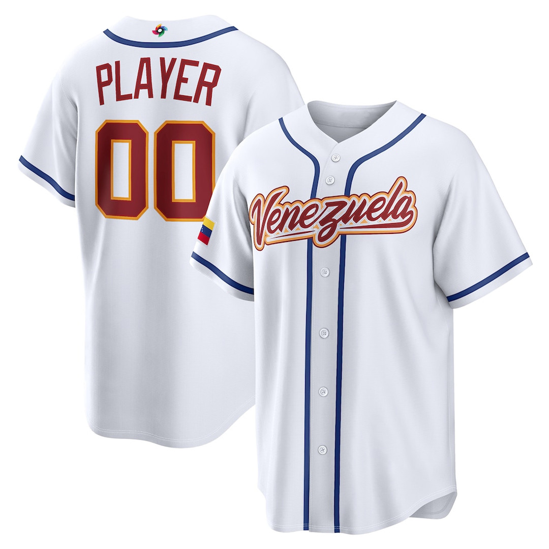 Custom Name number Men's Venezuela Baseball 2026 World Baseball Classic Home Jersey