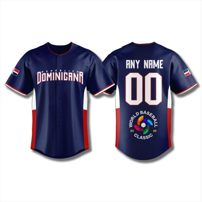 Custom Name Number Republic Dominican Baseball 2026 World Baseball Jersey