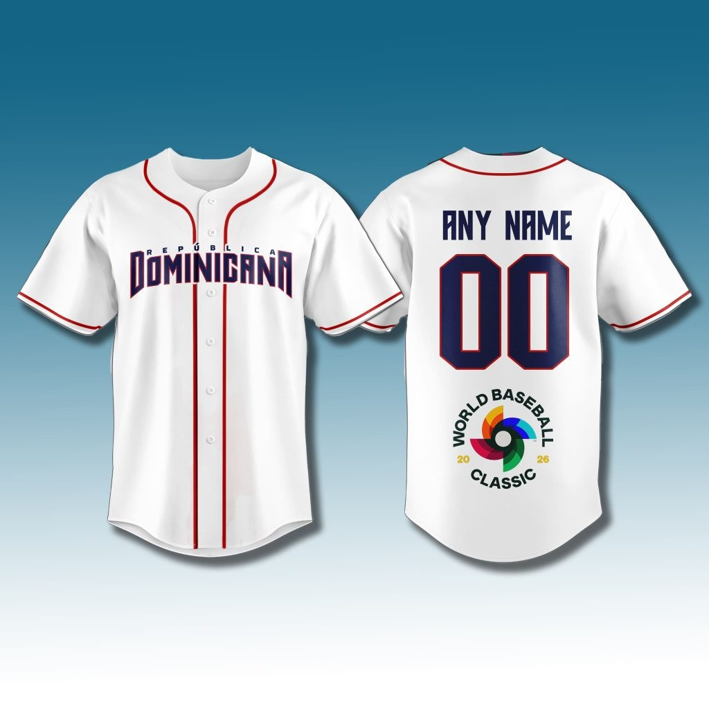 Custom Name Number Team Republic Dominican 2026 World Baseball Jersey WBC Themed Gift
