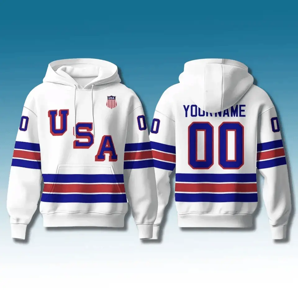 Custom Name Number Team USA Hockey Olympic 2026 Hoodie Milano Cortina 2026 Olymic Outfit