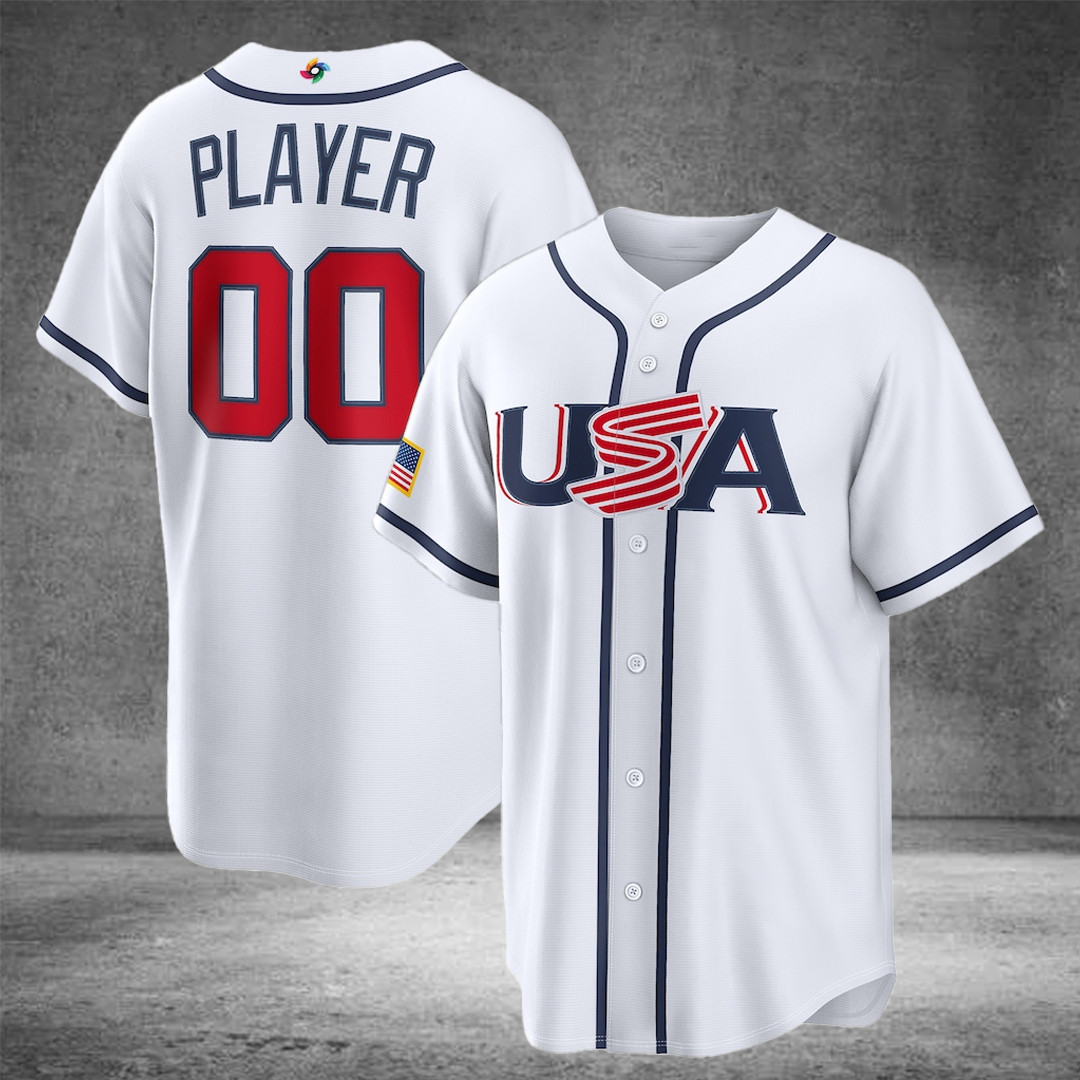 Custom Name Number USA Baseball 2026 World Baseball Classic Home Jersey Team USA Gift