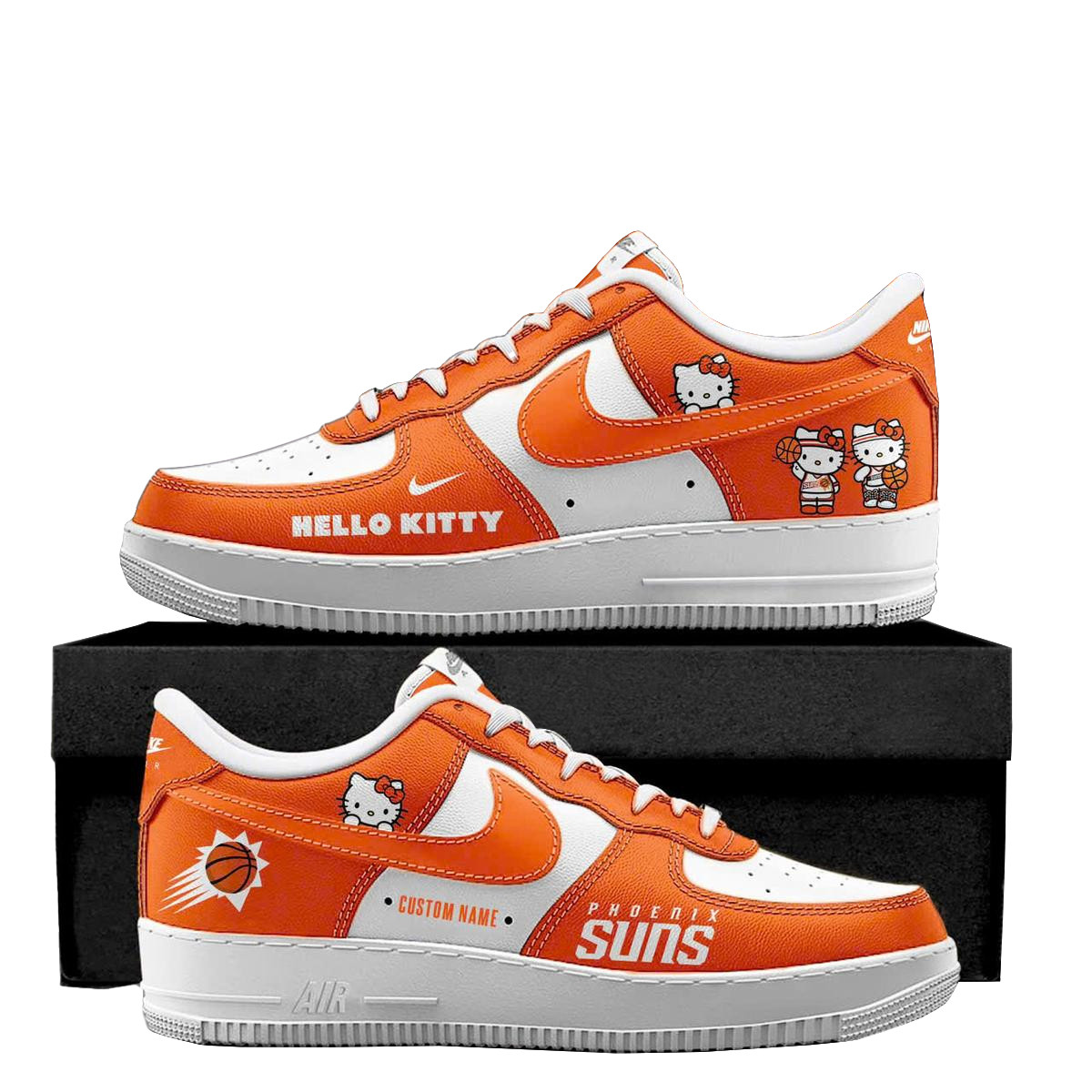 Custom Name Phoenix Suns x Hello Kitty Night 2026 Air Force 1 Shoes Sneakers Custom Name Phoenix Suns x Hello Kitty Night 2026 Air Force 1 Shoes Sneakers - Image 1