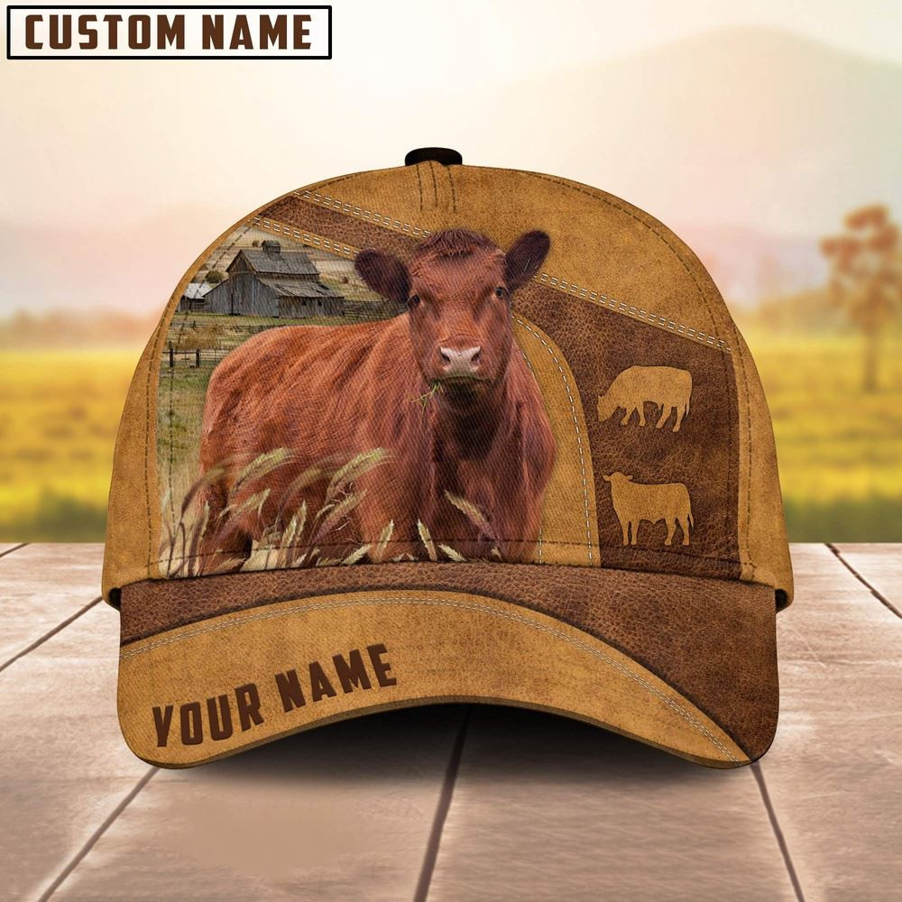 Custom Name Red Angus Cattle Cap Farm Cap Farmer Baseball Cap Gift For Farmer