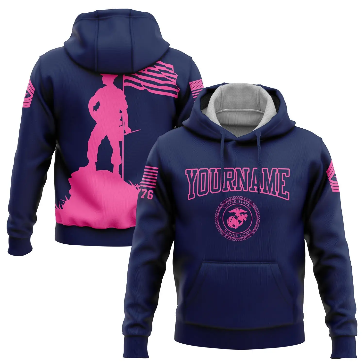 Custom Navy American History Flag Military Hoodie Independence Day Clothes Gift For Mom