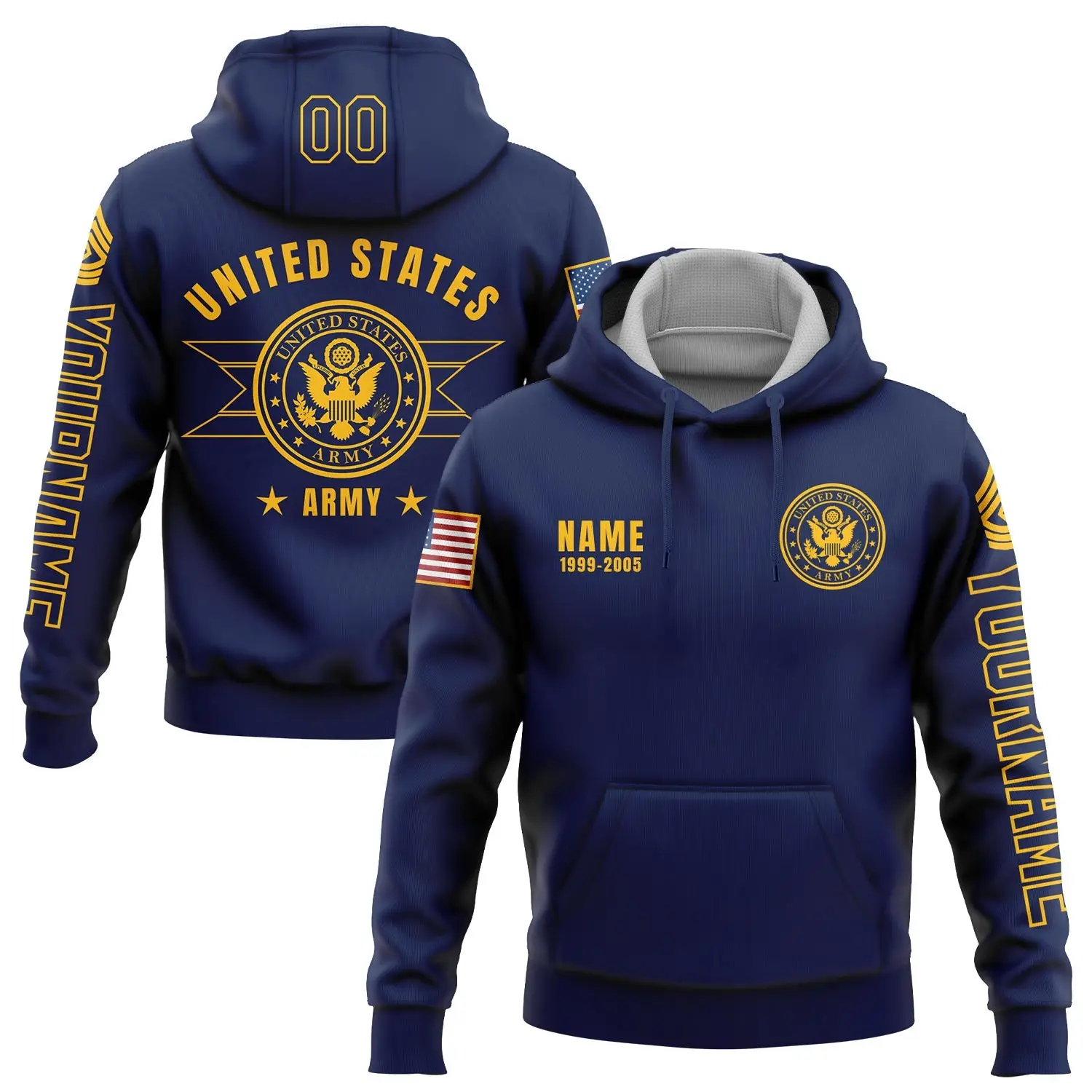 Custom Navy U.S Army Military Veteran Hoodie 1999 2005 United States Unique Gift For Brother