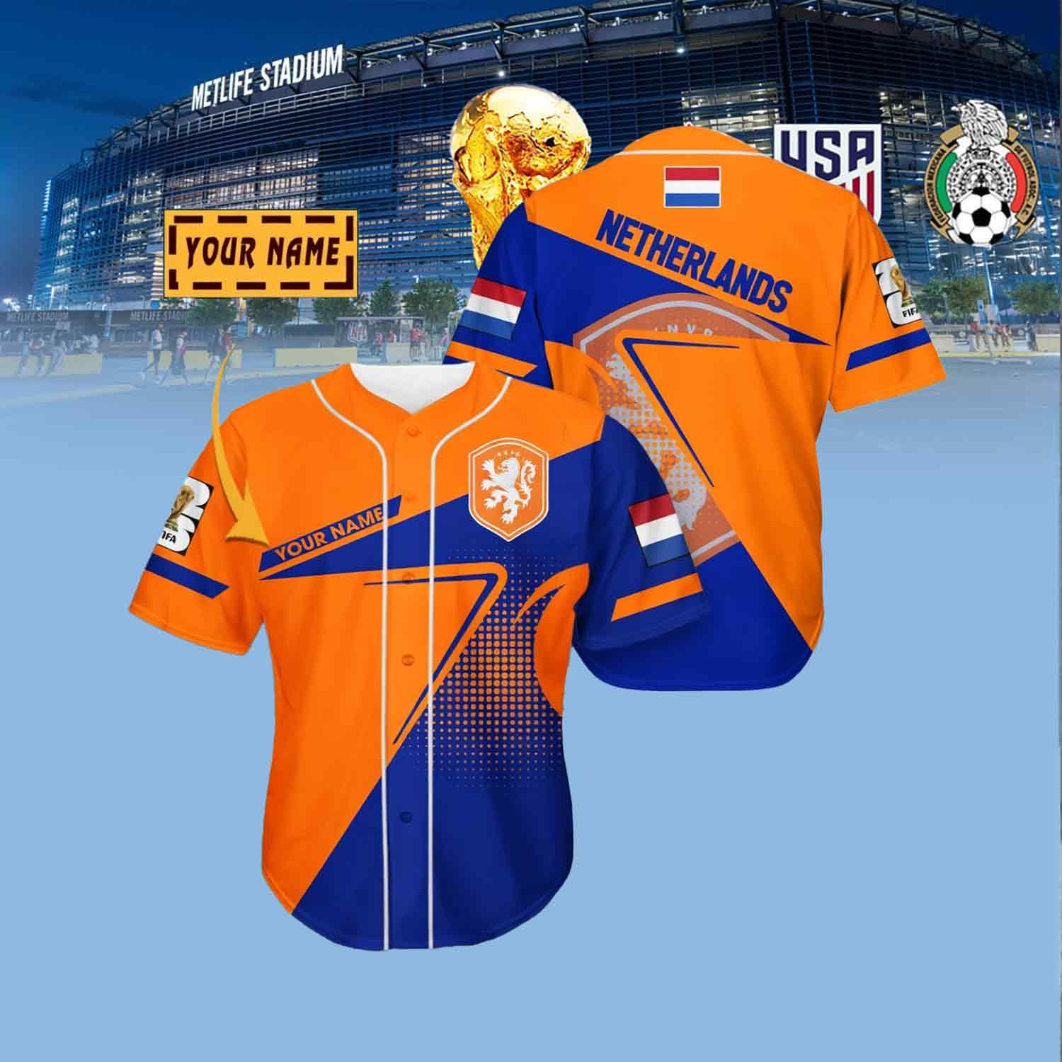 Custom Netherlands National Soccer Jersey Shirt FIFA World Cup 2026 Apparel Gift For Men