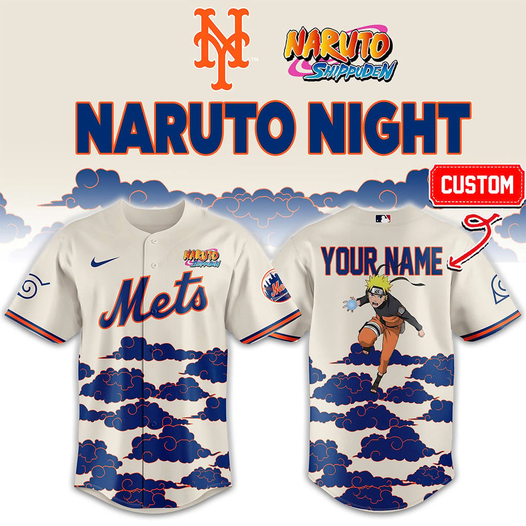 Custom New York Mets Naruto Night Baseball Jersey 2026 NY Mets Merch Gifts For Baseball Fans