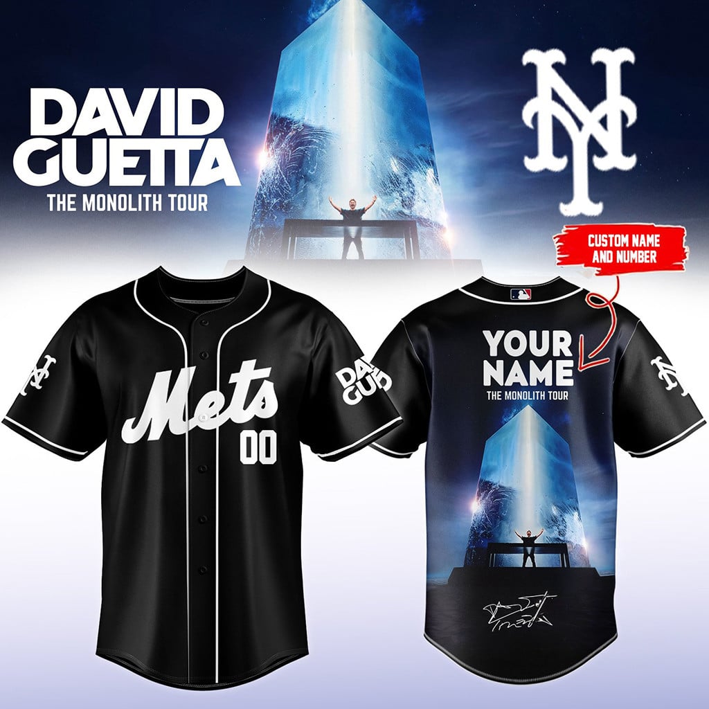 Custom New York Mets X David Guetta The Monolith Tour Baseball Jersey 2026 Mets Merch Fan Gifts