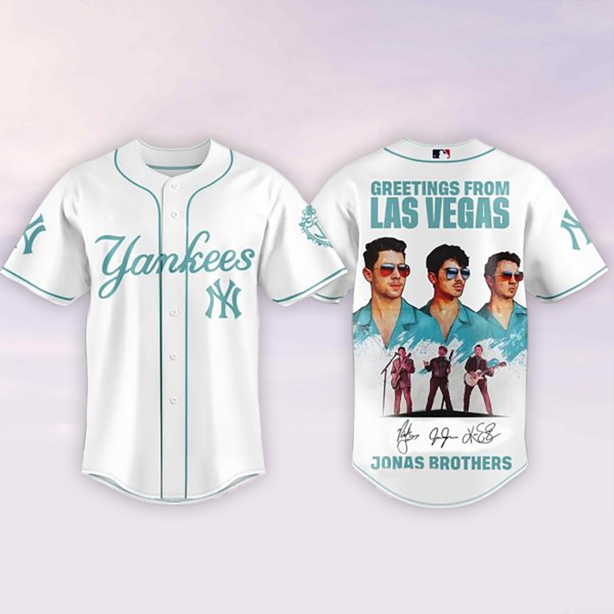 Custom New York Yankees Baseball Jersey Jonas Brothers Greetings Apparel Gift For Music Fan