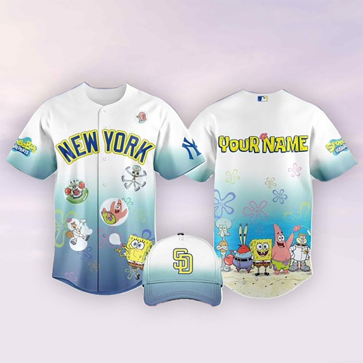 Custom New York Yankees Jersey Shirt SpongeBob SquarePants 2026 Clothes Gift For Fans