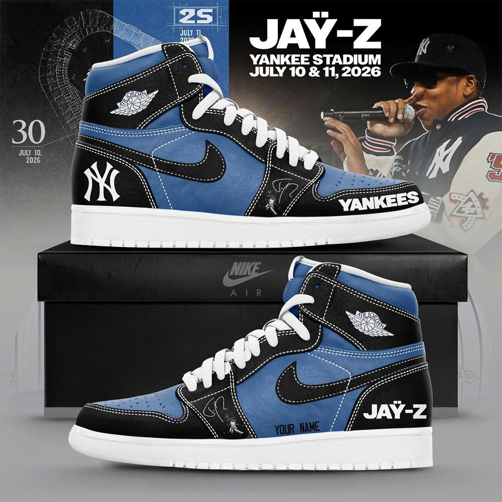 Custom New York Yankees x Jay Z Hometown Show 2026 Air Jordan 1 Shoes Yankees Merch Gifts Custom New York Yankees x Jay Z Hometown Show 2026 Air Jordan 1 Shoes Yankees Merch Gifts - Image 1
