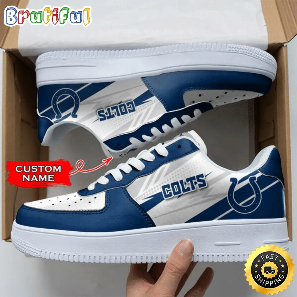Custom NFL Indianapolis Colts Air Force 1 Shoes Sports Sneaker For Fans Custom NFL Indianapolis Colts Air Force 1 Shoes Sports Sneaker For Fans - Image 1