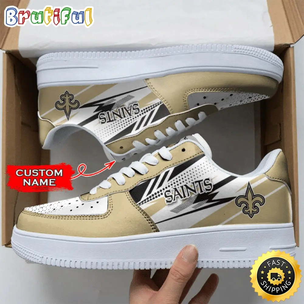 Custom NFL New Orleans Saints Air Force 1 Shoes Sports Sneaker For Fans Custom NFL New Orleans Saints Air Force 1 Shoes Sports Sneaker For Fans - Image 1