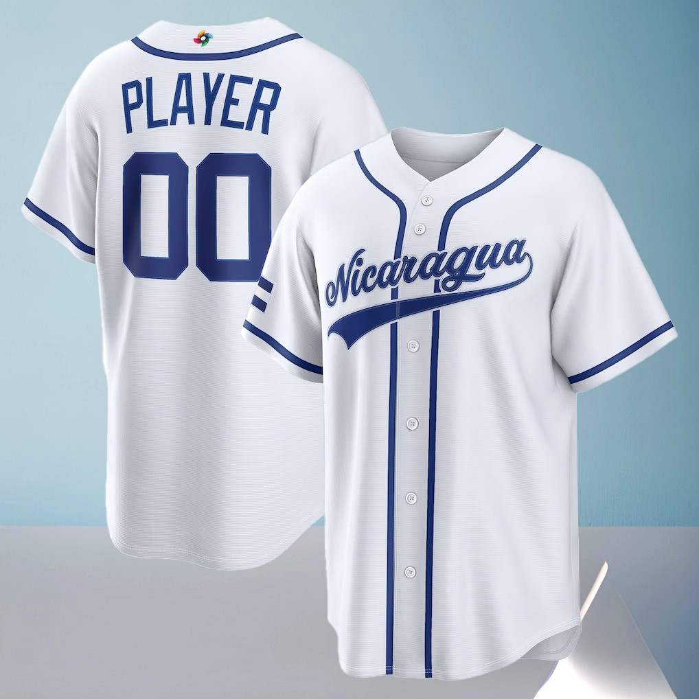 Custom Nicaragua Baseball Jersey Shirt 2026 World Baseball Classic Home Pick-A-Player Clothes