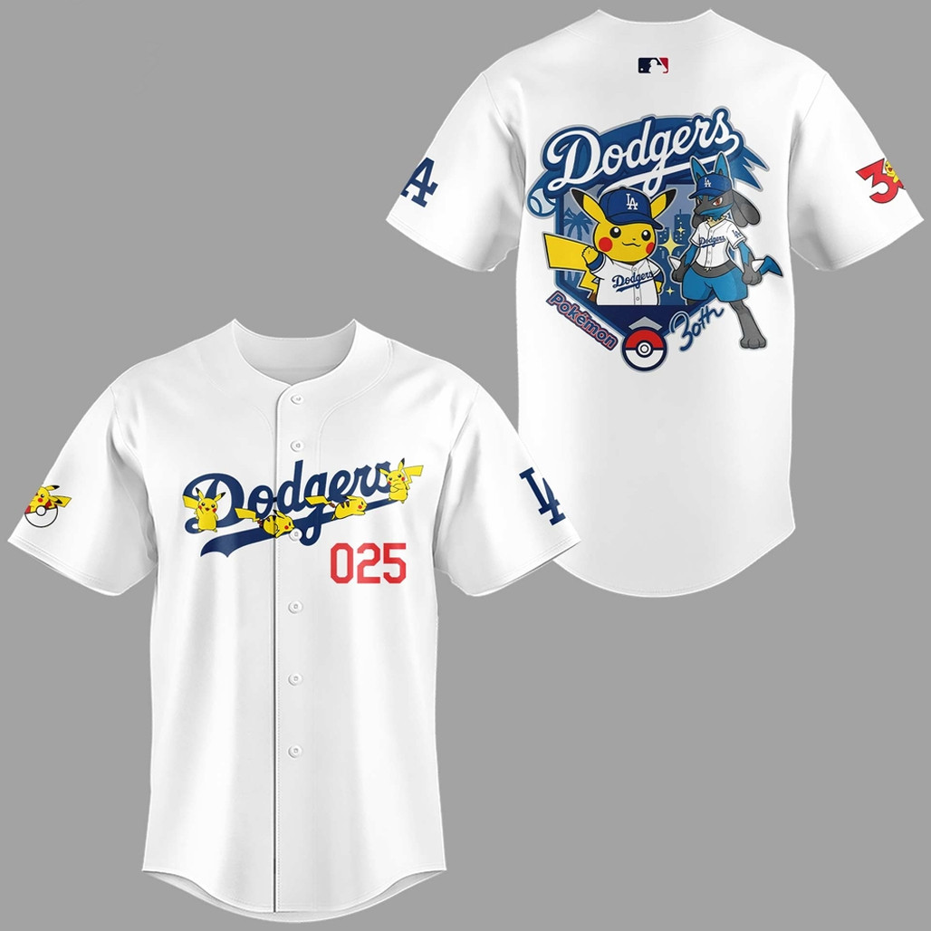 Custom Number Los Angeles Dodgers x Pokemon 30th Anniversary 2026 Baseball Jersey