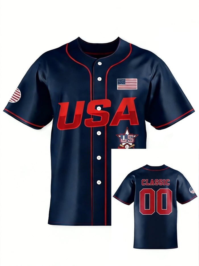 Custom Number USA Baseball 2026 World Baseball Classic Jersey WBC 2026 Apparel