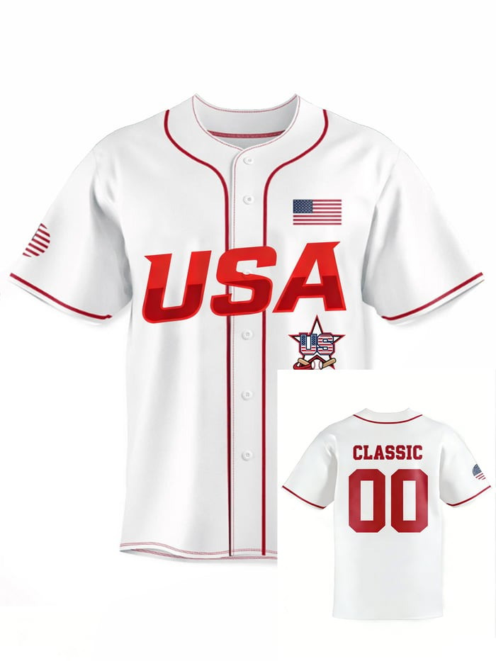 Custom Number USA World Baseball Classic Jersey Unisex WBC 2026 Apparel Team USA Oufits