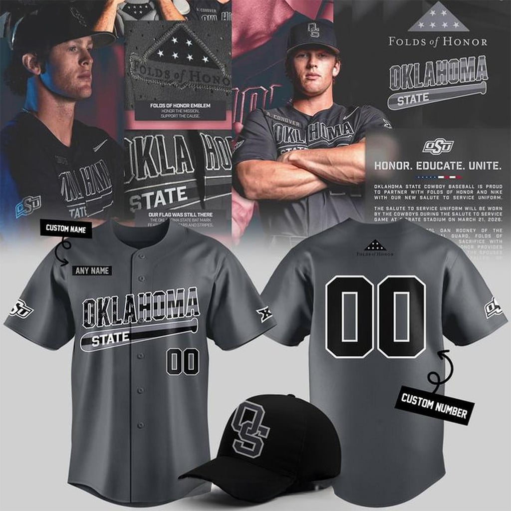 Custom Oklahoma State Cowboys Salute To Service 2026 Jersey Cowboys Merch Gifts For Fans