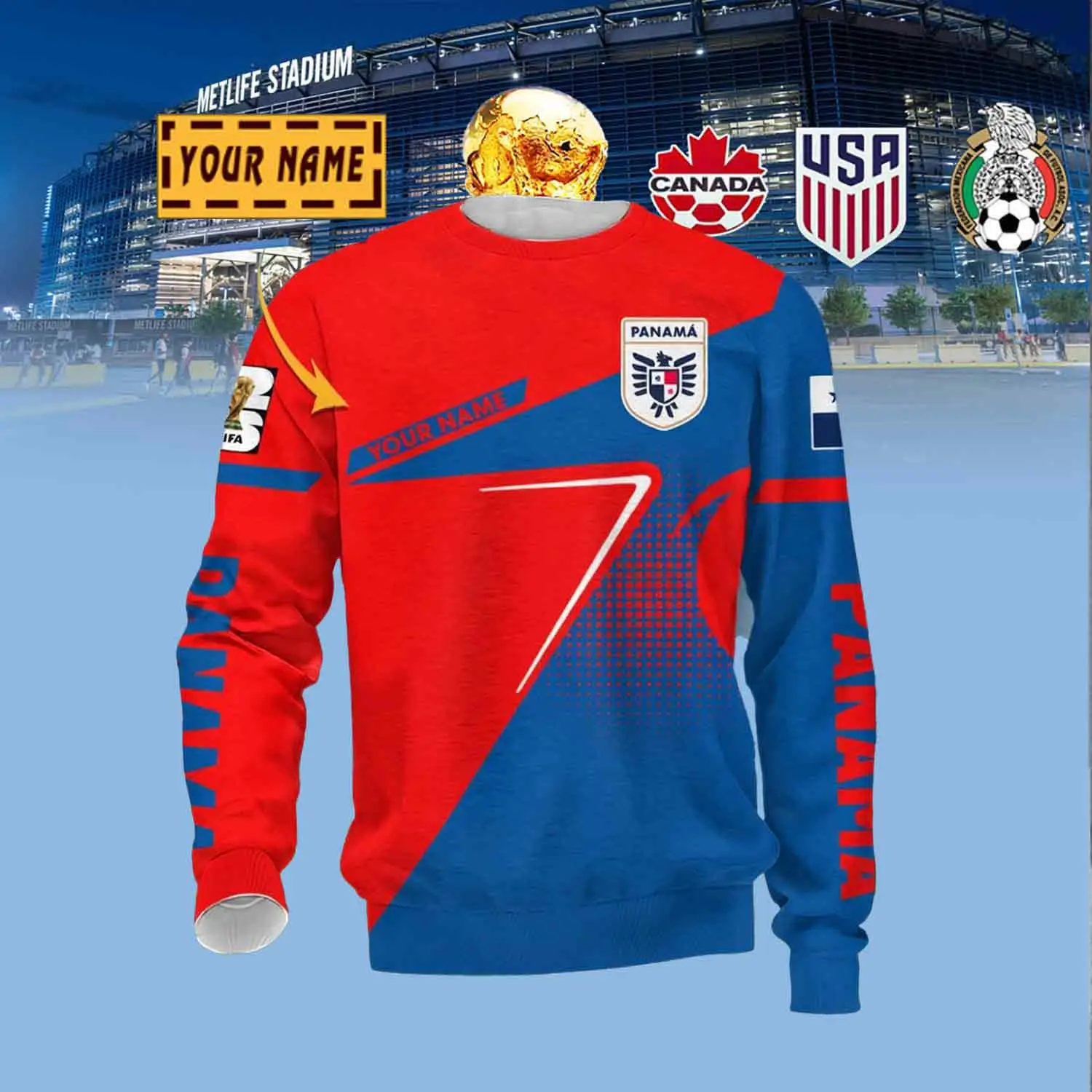 Custom Panama Football Sweatshirt FIFA World Cup 2026 Apparel Best Gift For Football Lovers