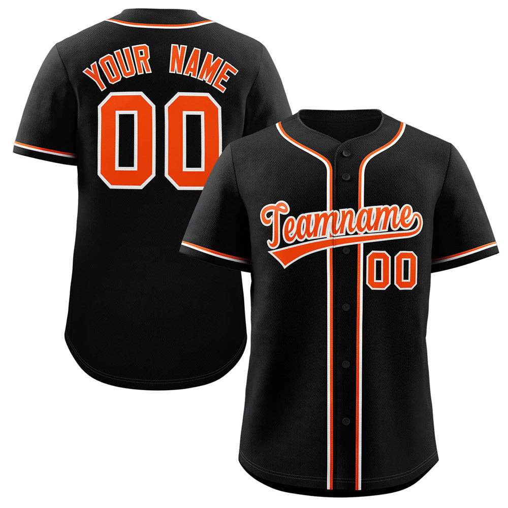 Custom Personalized Baseball Jersey Button Down Hip Hop Baseball Shirt Stitched Name Number Black&Orange&White