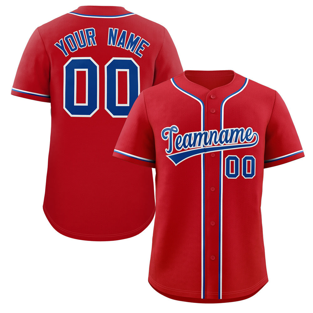 Custom Personalized Baseball Jersey Button Down Hip Hop Baseball Shirt Stitched Name Number Red&Royal&White