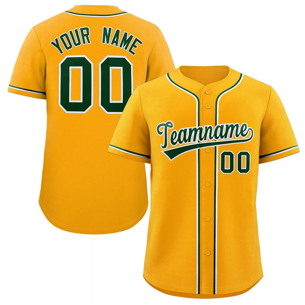 Custom Personalized Baseball Jersey Button Down Hip Hop Baseball Shirt Stitched Name Number Yellow&Green&White