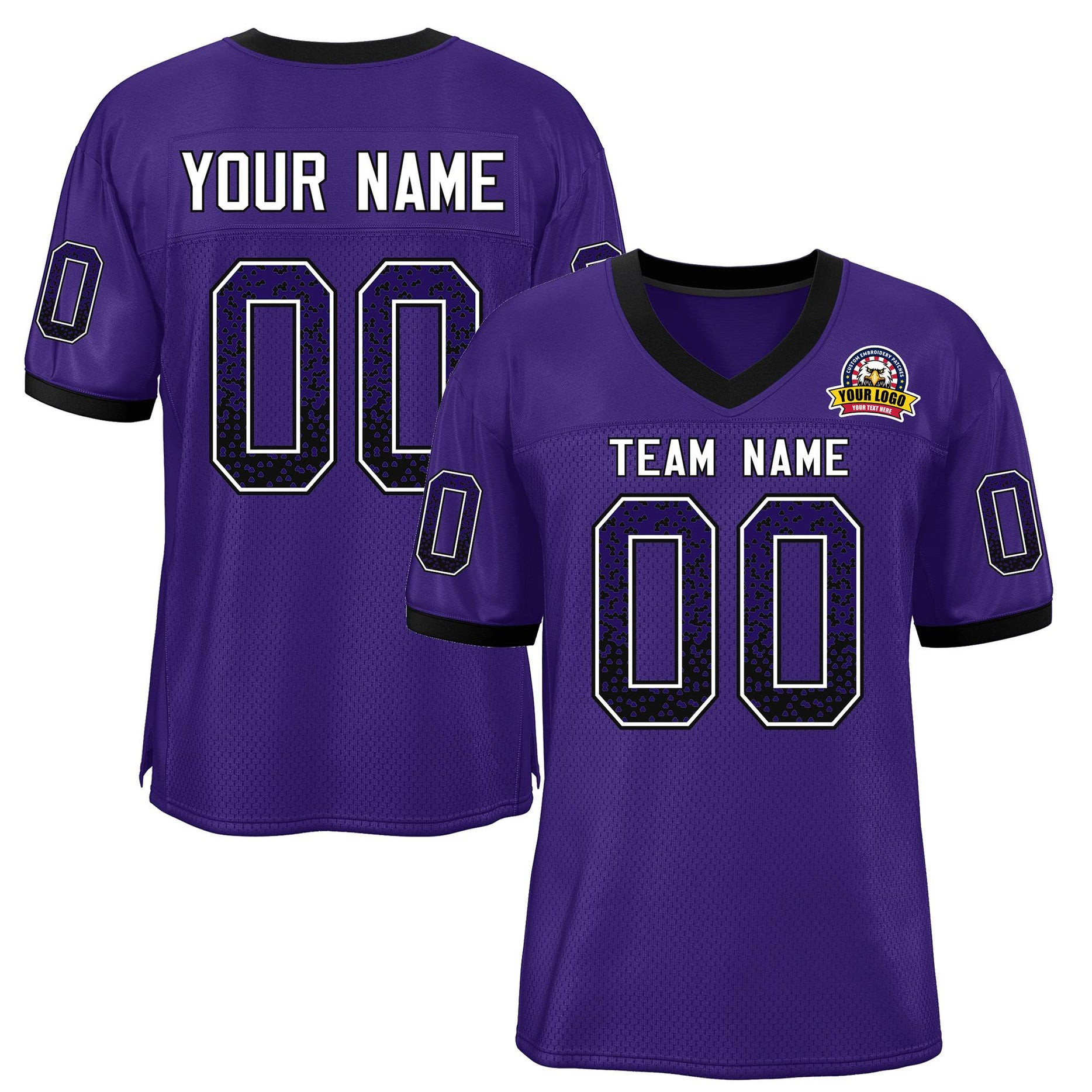 Custom Purple White-Black Drift Fashion Mesh Football Jersey
