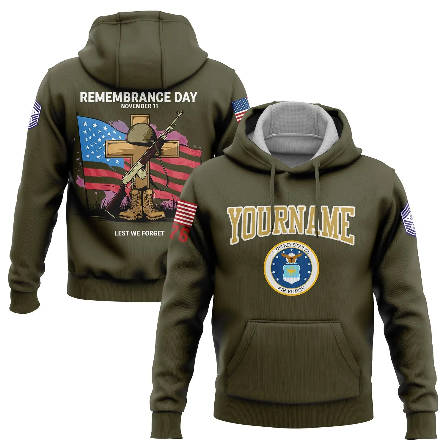 Custom Remembrance Day November 11 Hoodie Lest We Forget 1776 Apparel Gift For Her