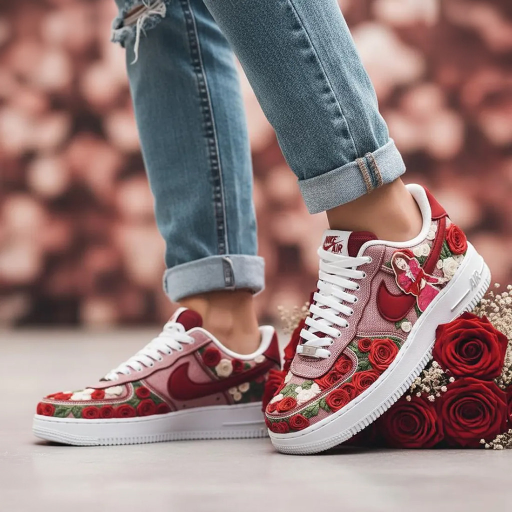 Custom Selena Quintanilla Como La Flor Red Rose Tribute Air Force 1 Shoes Selena Merch Her Gifts