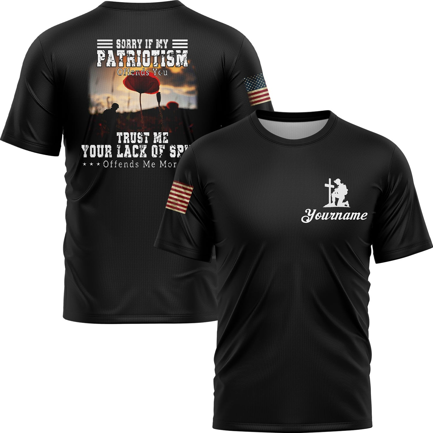 Custom Sorry If My Patriotism Offends You T-Shirt America's 250 Birthday Best Patriotic Gifts
