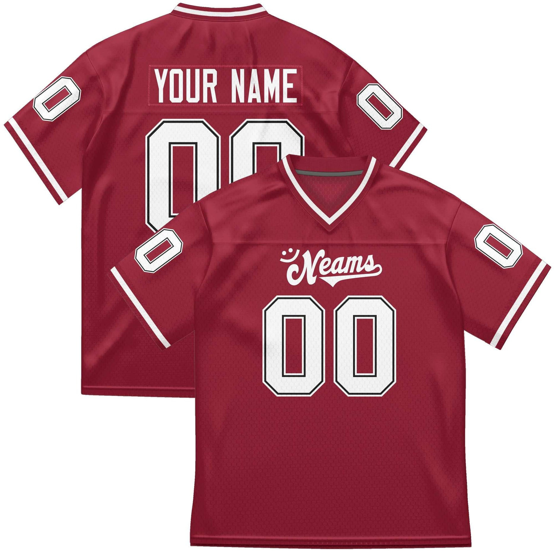 Custom Team Sports Football Jersey Personalized Practice Uniforms for Adults/Youth Burgundy