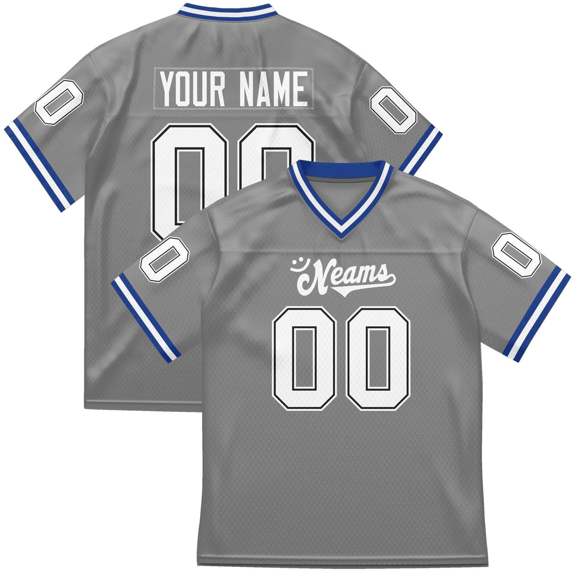 Custom Team Sports Stitched Football Jersey Personalized Practice Uniforms for Adults/Youth Gray