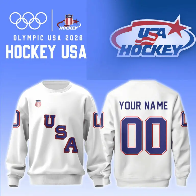 Custom Team USA 2026 Olympic Hockey Sweatshirt US Ice Hockey Merch Olympics Clothes Custom Team USA 2026 Olympic Hockey Sweatshirt US Ice Hockey Merch Olympics Clothes - Image 1