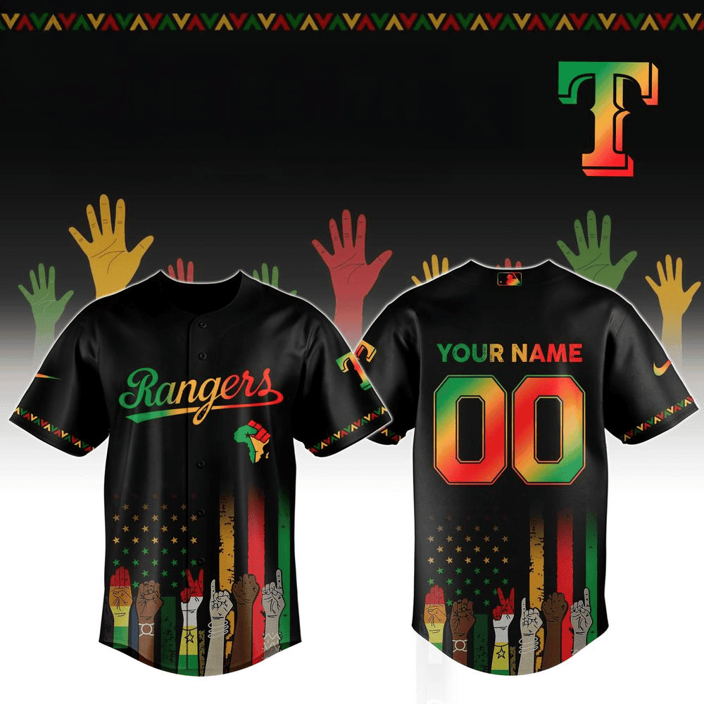 Custom Texas Rangers x Juneteenth Freedom Day Baseball Jersey Texas Rangers Merch For Fans