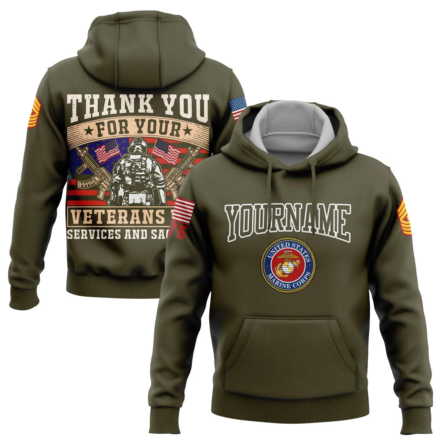 Custom Thank You For Your Hoodie Veterans Services And Sacrifice 1776 Apparel Gift For Men
