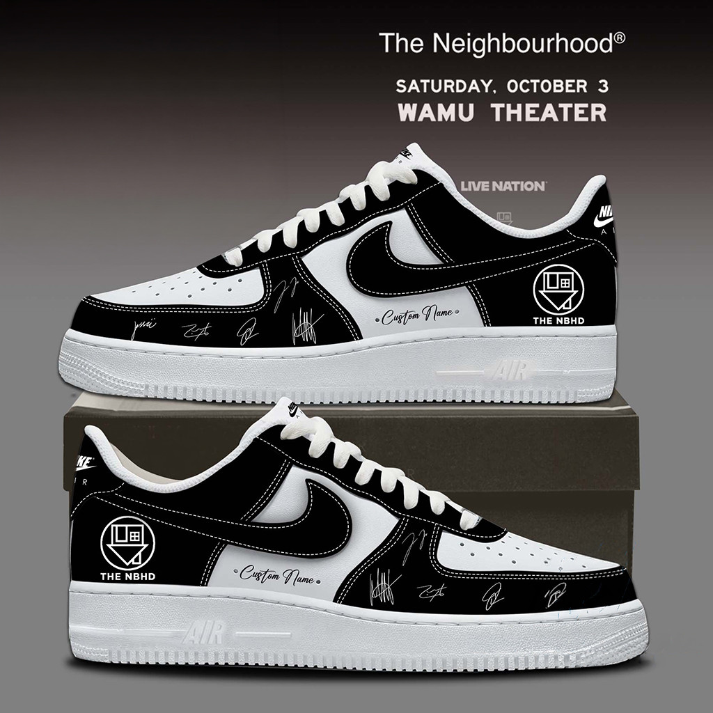 Custom The Neighbourhood Wamu Theater October 3 Signatures Air Force 1 Shoes Fan Merch