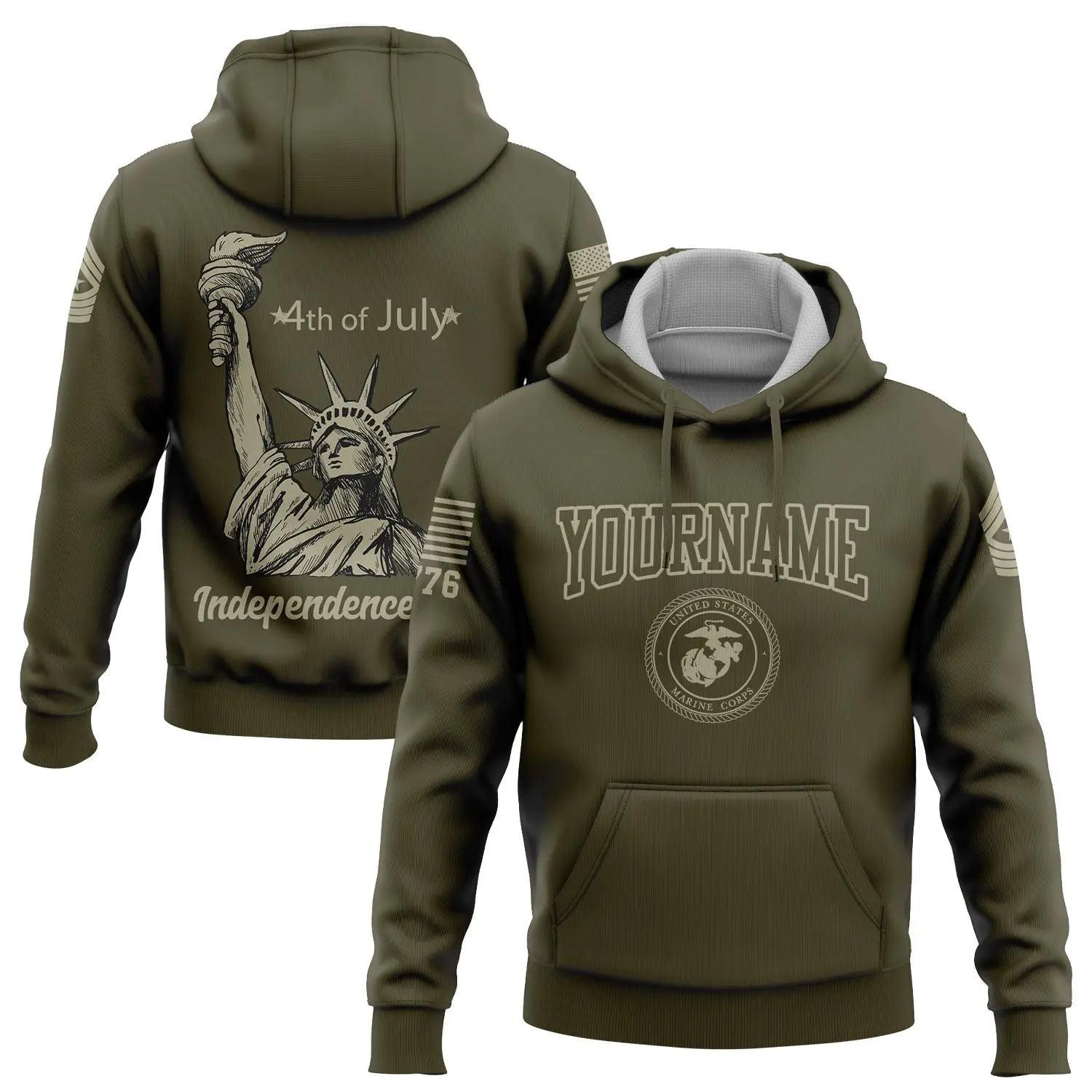 Custom The Statue of Liberty 4th Of July Hoodie Independence Day Apparel Father's Day Gifts