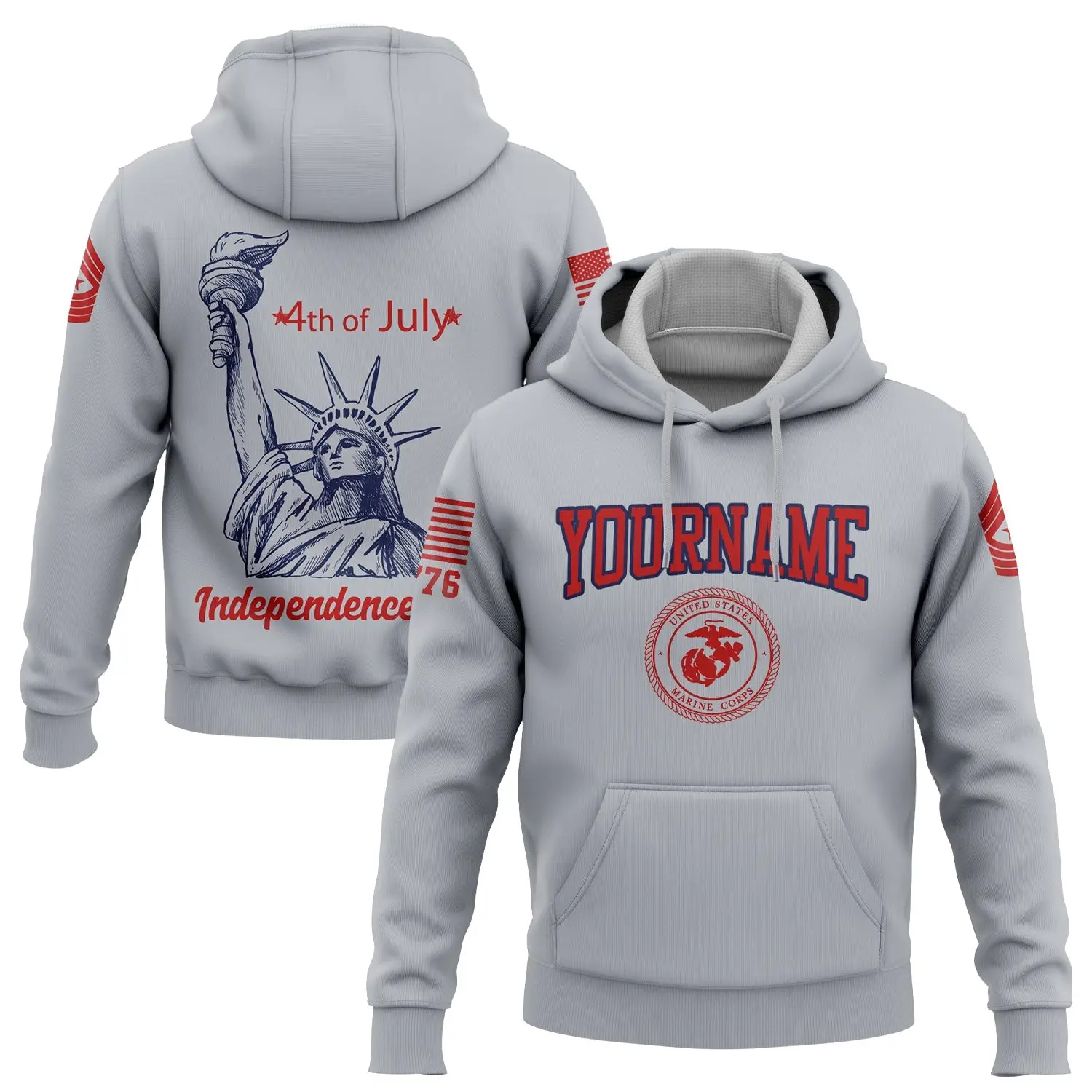 Custom The Statue of Liberty 4th Of July Hoodie Independence Day Apparel Unusual Gifts For Her