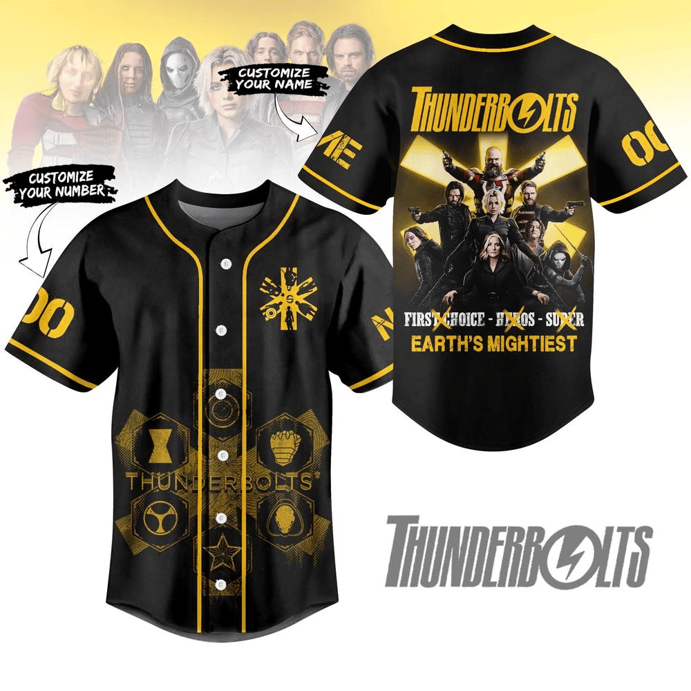 Custom Thunderbolts Earths Mightiest Baseball Jersey Thunderbolts Merch Top Father's Day Gifts