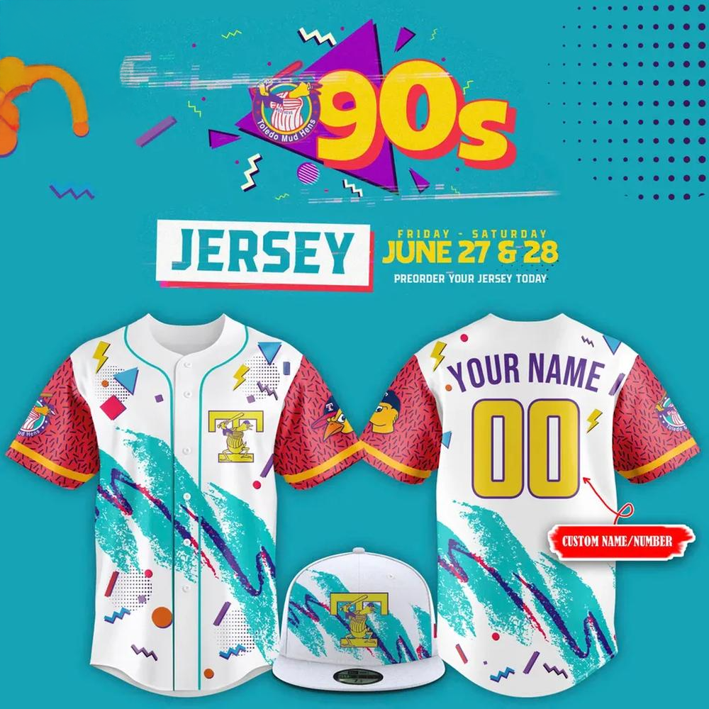 Custom Toledo Mud Hens Toledo Mud Hen 90s Throwback Baseball Jersey Toledo Mud Hens Merch