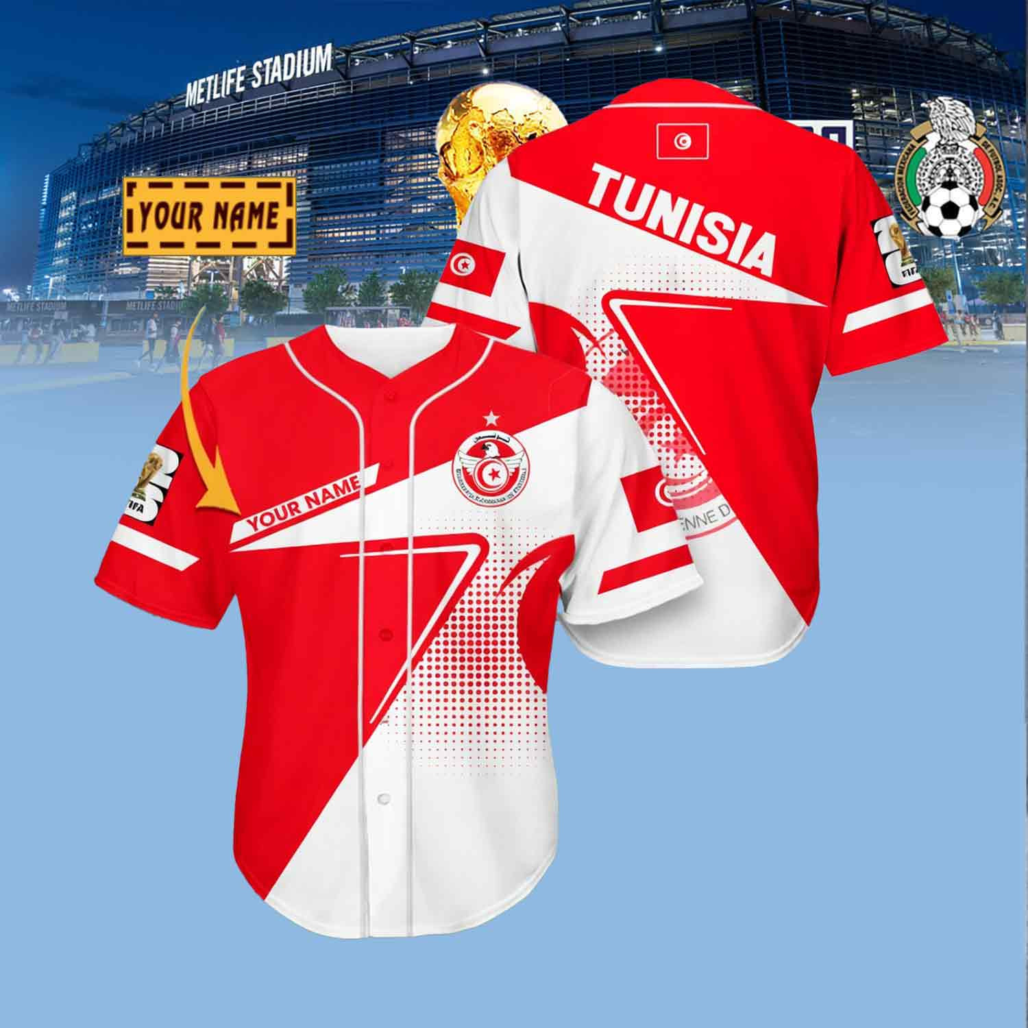 Custom Tunisia Soccer Team Jersey Shirt FIFA World Cup 2026 Clothes Gift Ideas For Husband
